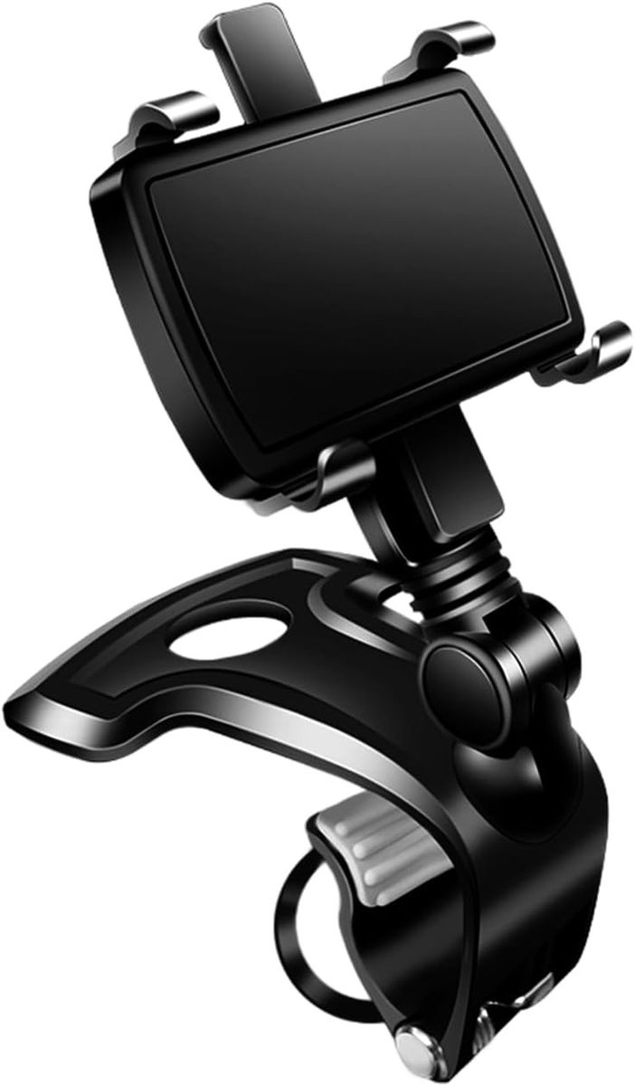 Mobiele Telefoonhouder voor Auto - Zwart - Universeel en 360 Graden Draaibaar - Voor Smartphones van 4 tot 7 Inch