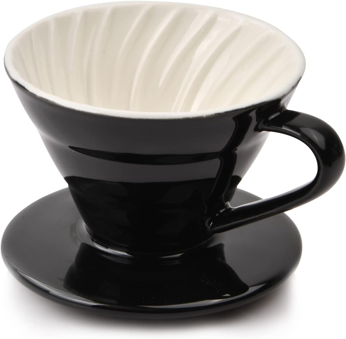 Koffiefilterhouder - Zwart - Voor 2-3 Kopjes - Herbruikbare Keramische Koffiedruppelaar - Voor Handmatige Koffie