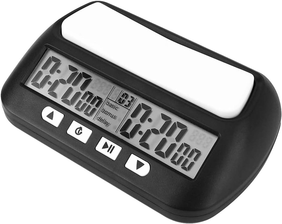 Digitale Schaakklok - Zwart - 14 x 8,8 x 4,5 cm - Multifunctionele Timer met Alarmfunctie - Voor Thuis en Toernooien