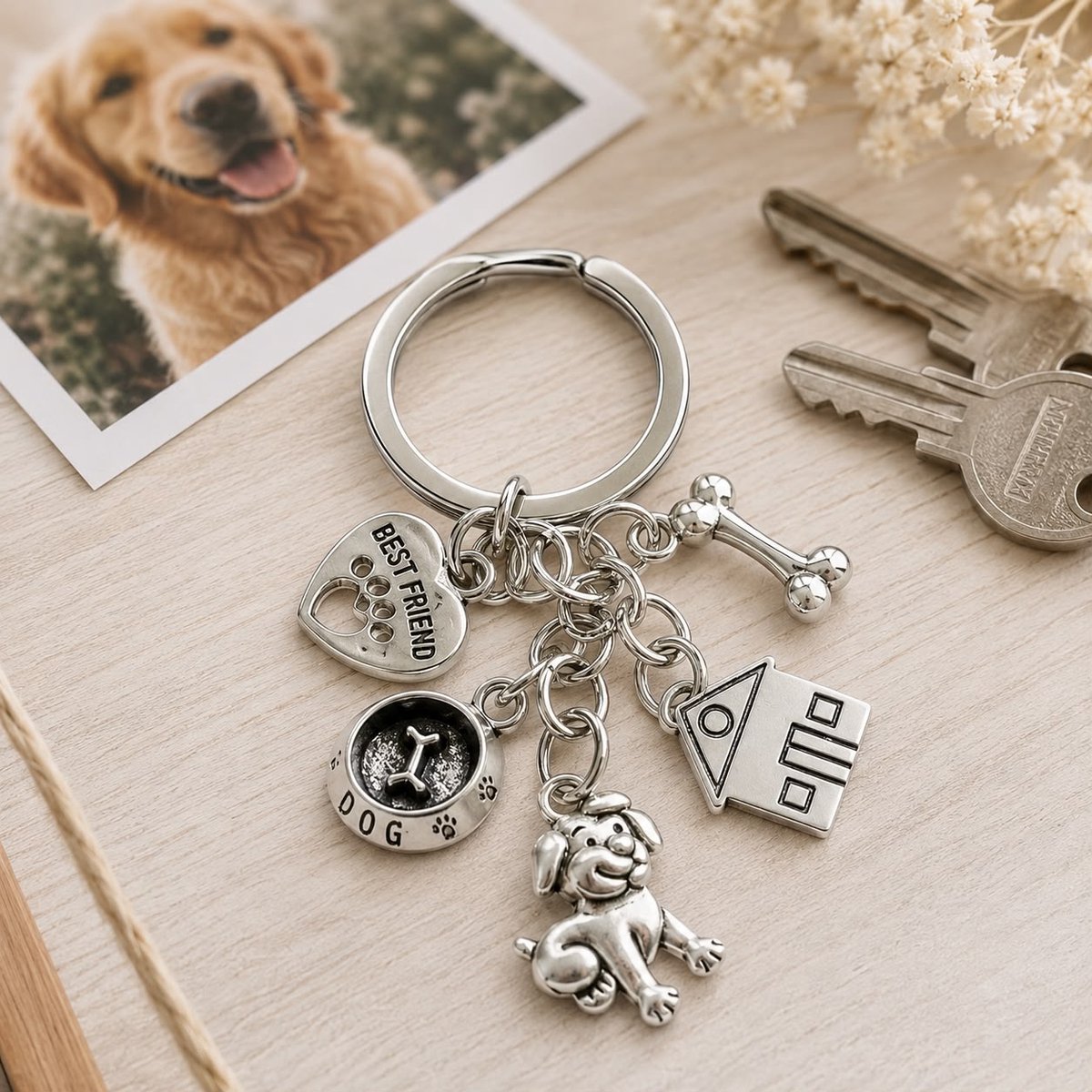 Sleutelhanger Hondenbedels | Sleutelhanger voor Hondenliefhebbers | Honden Sleutelhanger | Petshop Seven