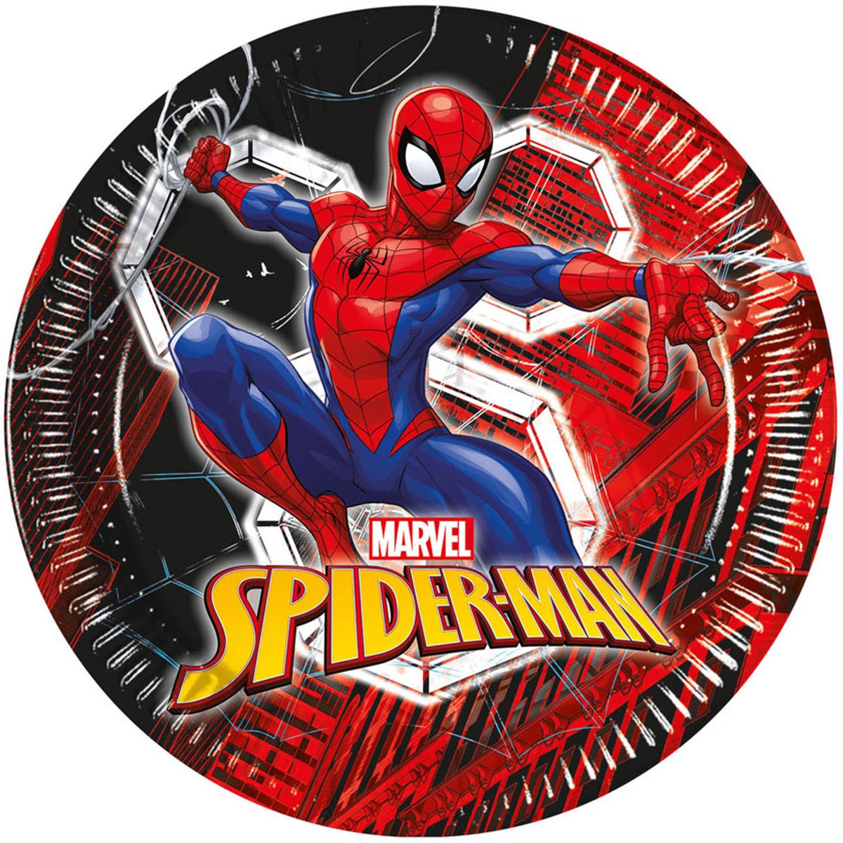 Papieren Borden 23cm Spiderman World of Web - 8st.