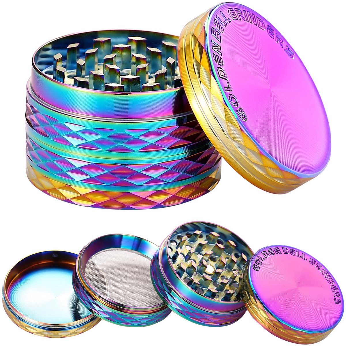 Grinder Pollen Crusher 4-delig 5 cm voor Specerijen en Kruiden