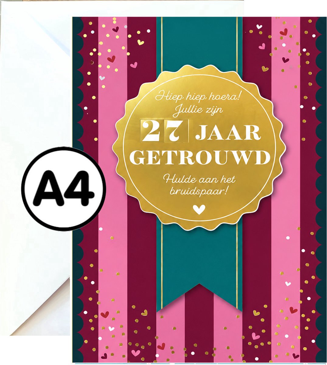 Grote Wenskaart - .... Jaar Getrouwd met Draaischijf - A4 XXL - Met Envelop