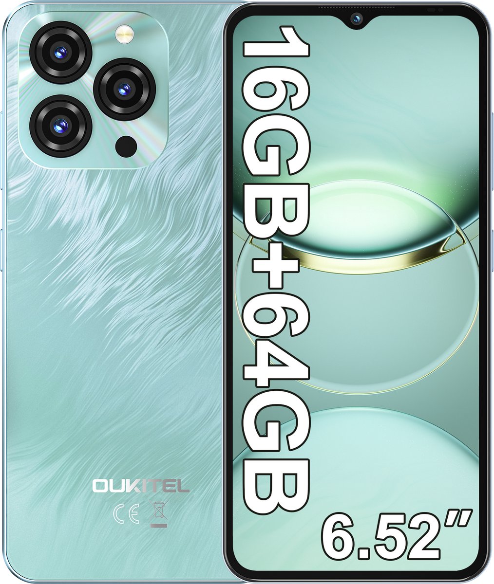 OUKITEL C3 Smartphone-5000mAh-16GB RAM-64GB ROM-13MP-6,52" HD-Android 14-Dual 4G-OTG-GPS