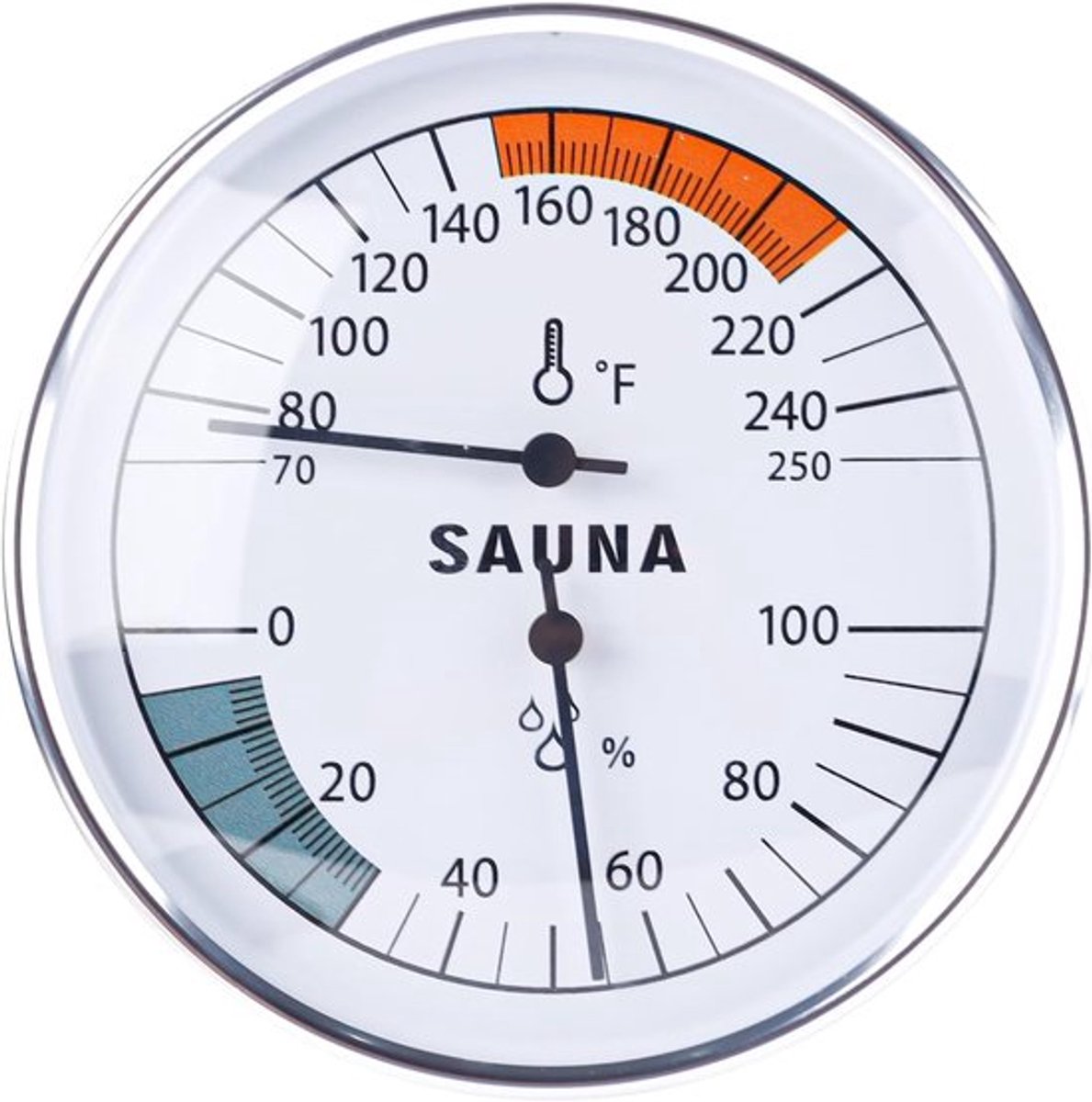 Sauna-thermometer, 2-in-1 sauna-thermometer Fahrenheit en hygrometer, wandmontage, saunatemperatuurmeter voor saunaruimte, binnenluchtvochtigheids- en temperatuurmonitor, stoomsauna-accessoires