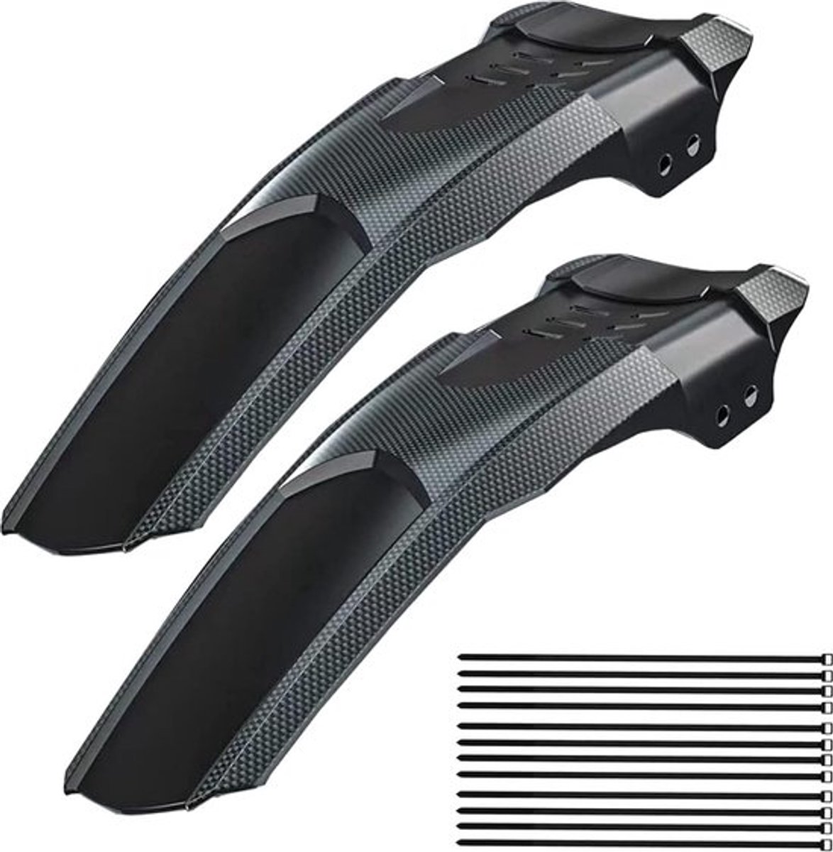 Spatbescherming voor mountainbike, 2 spatborden, spatscherm, met 12 kabelbinders, mountainbike-spatbescherming, spatborden voor fietsmaten van 26 inch, 27,5 en 29 inch