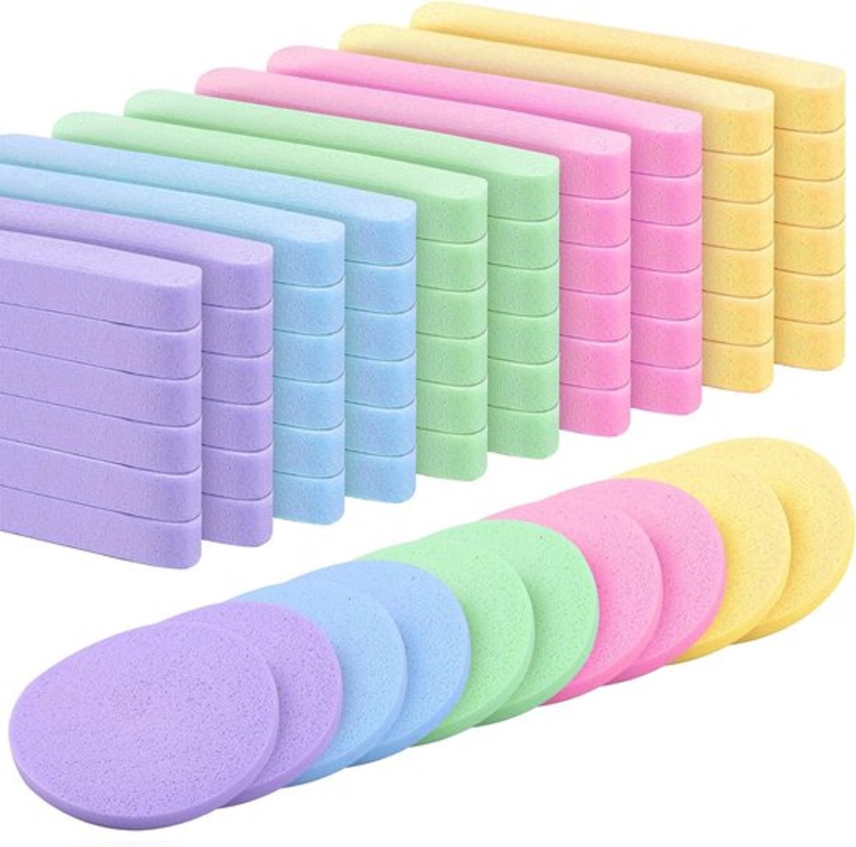 Gecomprimeerde Gezichtssponzen - 60 Stuks voor Dieptereiniging en Make-up Verwijdering