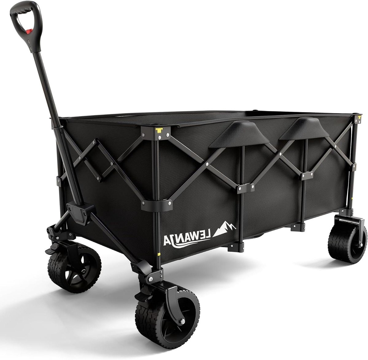 Vouwkar - Bolderkar Transportkar - Spullen Vervoeren - Brede Geremde Wielen - 200 Liter - Zwart