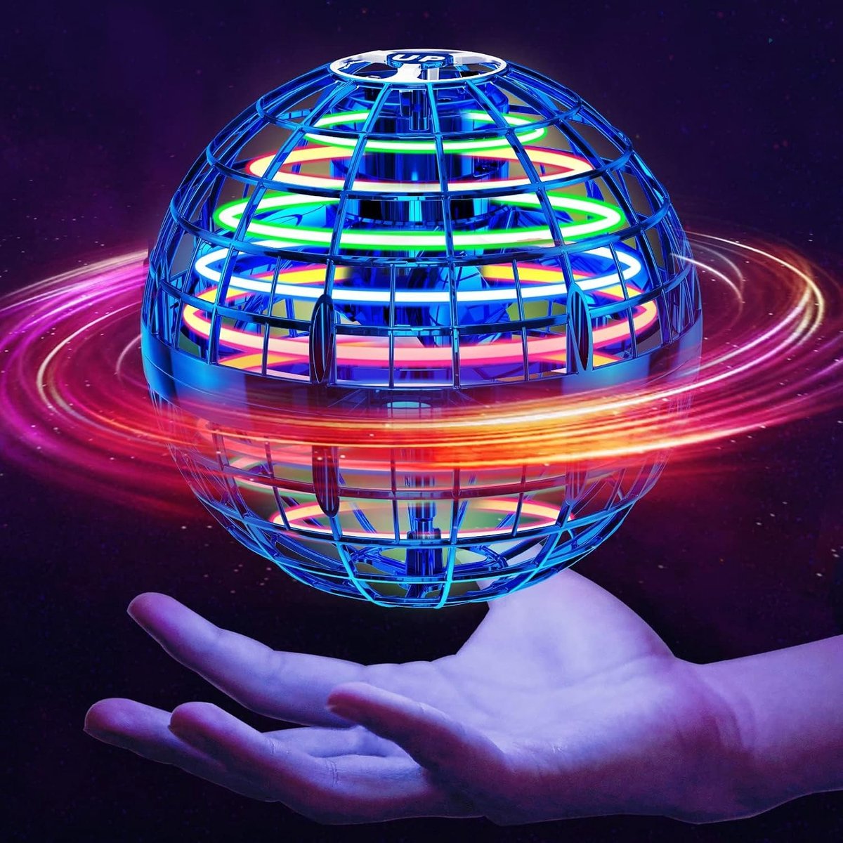 Vliegende Bal voor Kinderen - Flying Orb met RGB LED Verlichting - Boemerang en Hover Effect - USB Oplaadbaar - Interactief Vliegspeelgoed