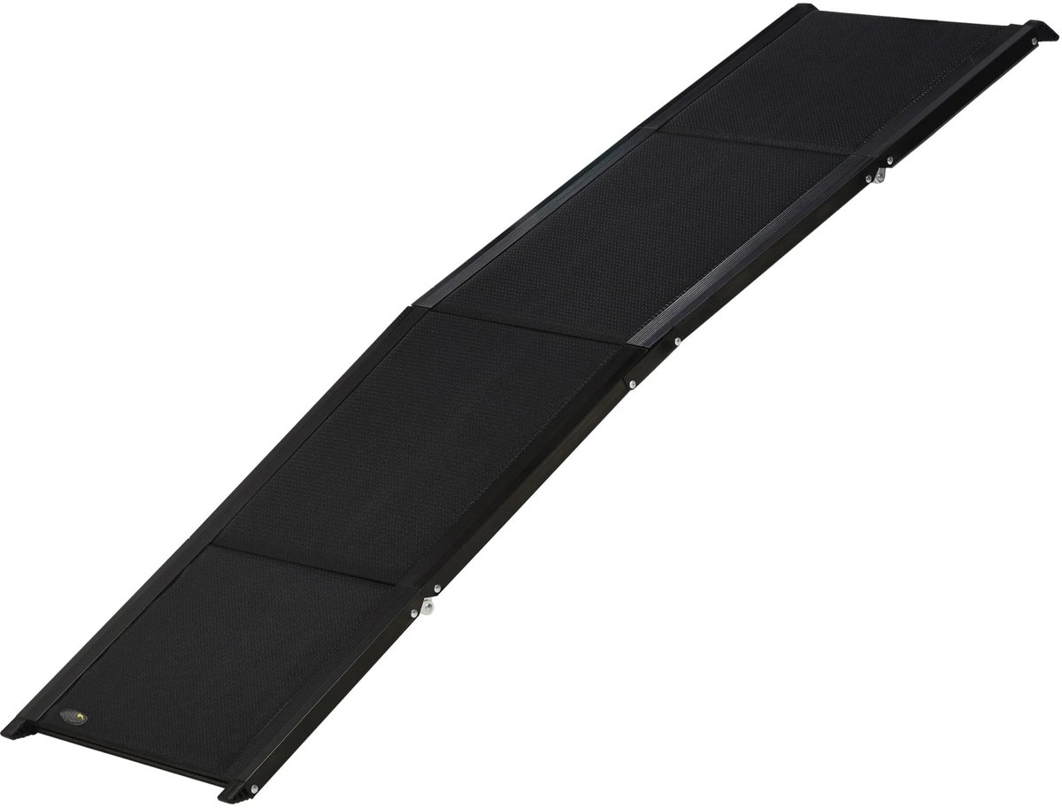 Atlasyx hondenloopplank - Hondenloopplank voor auto - Hondentrap auto - Hondenhelling - Opvouwbaar - 158 x 43,5 cm - Zwart