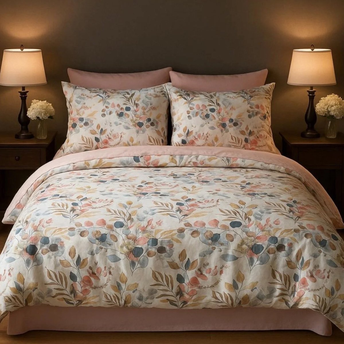 Dekbedovertrekset - Lits-Jumeaux - 240x220+ 2 kussenslopen 60x70 - Okaliptus Pink