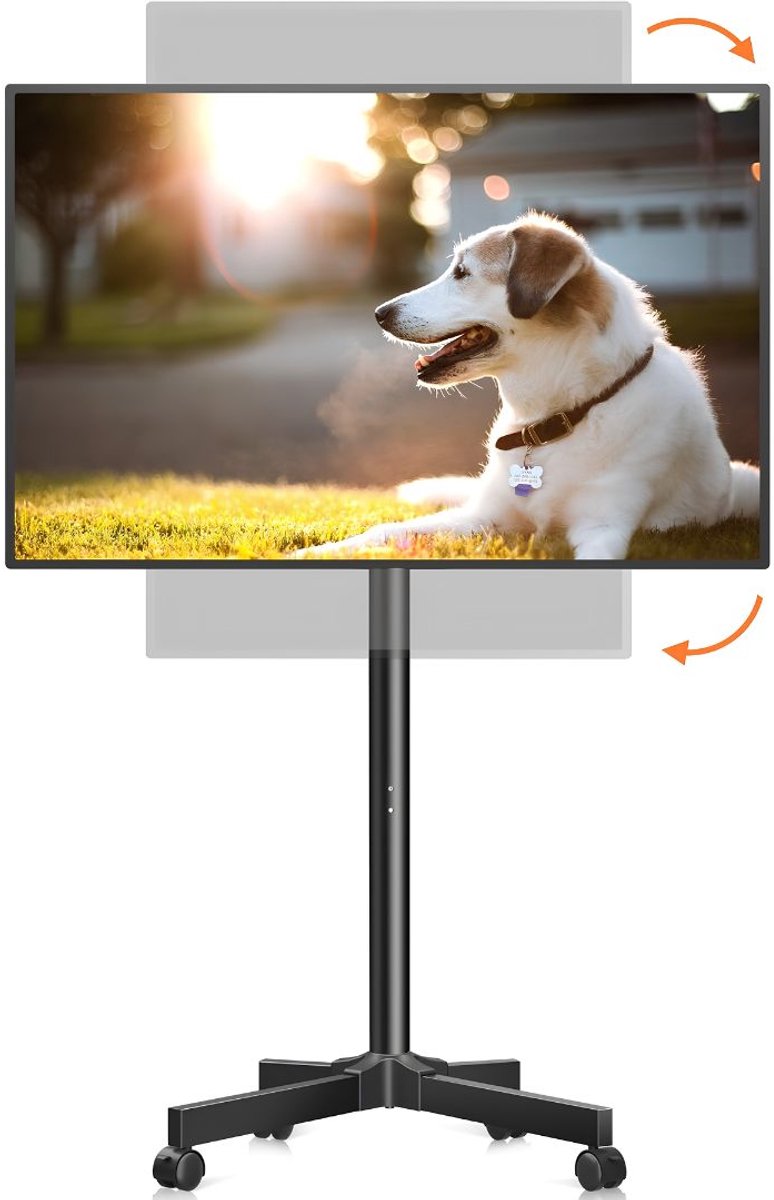 NIVA® Tv Standaard Verijdbaar - Tv Statief - Tv Standaard Verrijdbaar - Zwart - 44cm x 21cm x 14cm