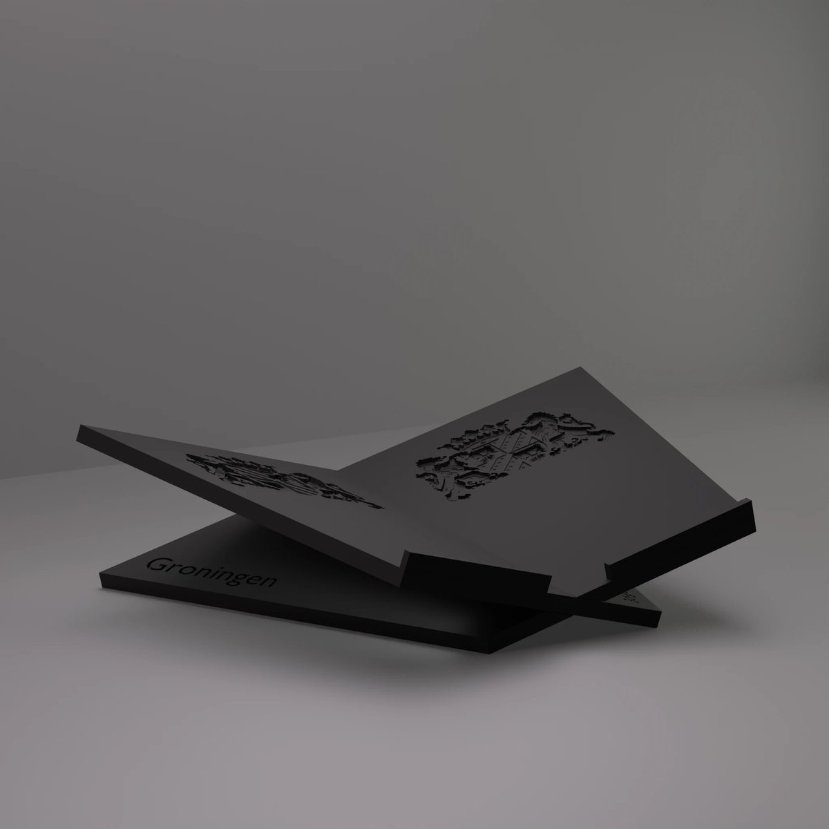 3d-gezellig Grote Boekenstandaard Groningen - Boekensteun - Boekenhouder - Book Holder - 46*31*12 cm - Zwart - 100% gerecycled PLA (bioplastic)