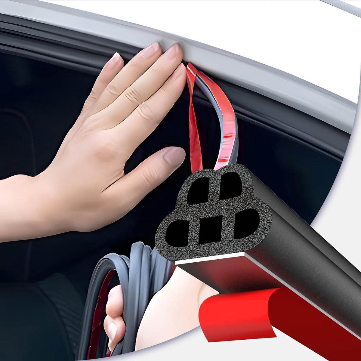20m Auto Afdichtrubber Rol - Auto Voorruit Weerstrip - Auto Afdichting Strip - Zelfklevende - Autodeur Tochtstrip - Geluidsdempende Windstrip - VoorVrachtwagens, Boten, Campers, Thuistoepassingen
