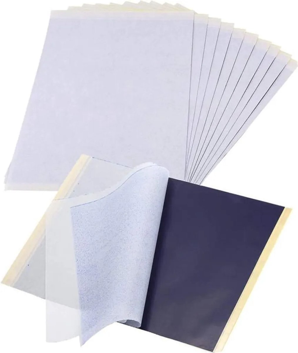 100 vellen tattoo transferpapier, A4 carbonpapier Geschikt voor het overtrekken van tattoos, tattoo grafiet transferfolie.