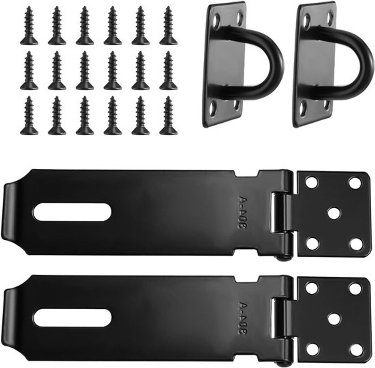 2 stuks Deursloten Latch Lock - 15 cm 304 RVS Veiligheids Packlock-sluiting met Schroeven voor Deur, Raam, Kast, Huisdierenkooi, Gereedschapskist, Schuur, Hek