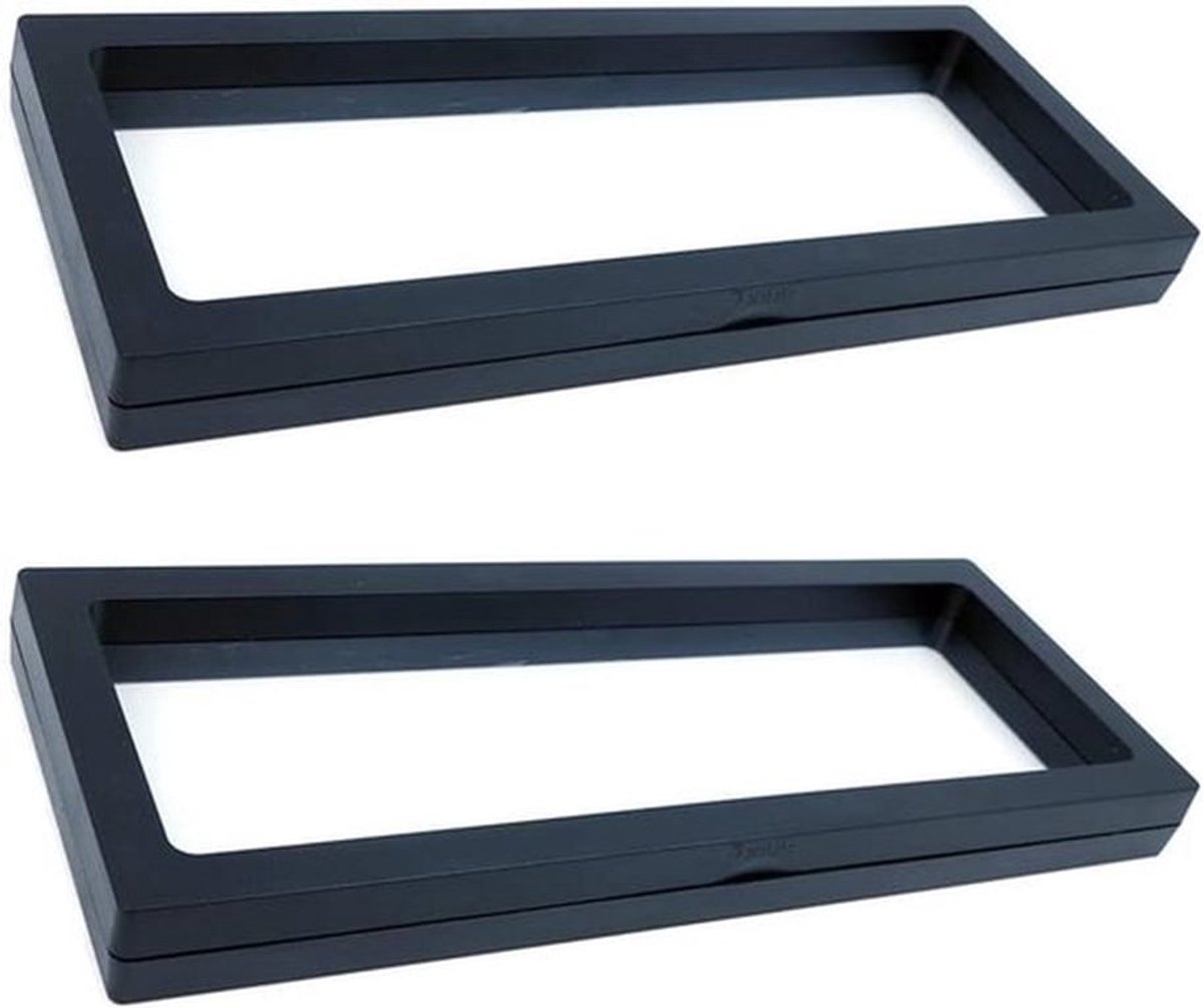 Drijvende frame-displayhouders voor munten, sieraden en meer - 3D-displaybox - zwart - 2 stuks