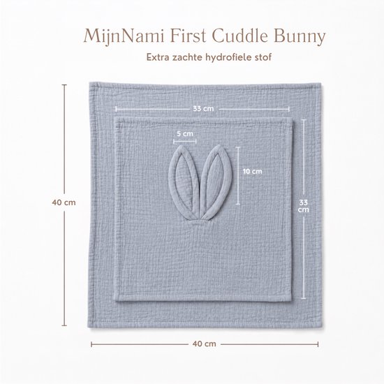 MijnNami First Cuddle Bunny - Newborn Knuffeldoekje & Prematuur Knuffel van MijnNami — afbeelding 3