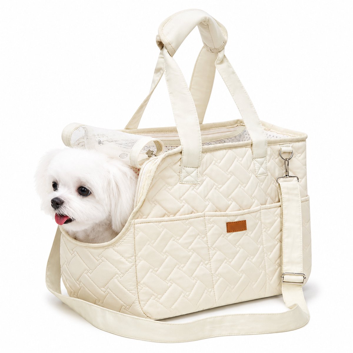 Hondenrugzak - Katten draagtas - Tot 6.5 Kg - 30*41*18cm - AntiVerliesriem - Ademend - Voor Mini Honden En Katten - Buiten, Reizen - Wit