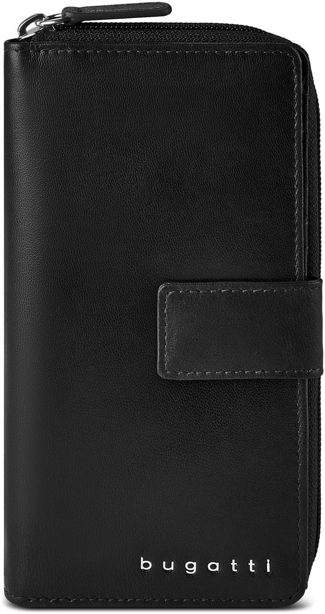 Bugatti Valencia Portemonnee RFID-bescherming Leder 19 cm - Dames - Horizontaal - black