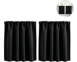 2 stuks - verduisterend raamgordijn - korte keukengordijn - koffiegordijn - lichtblokkerend - privacy bescherming - 106*91cm - voor keuken e