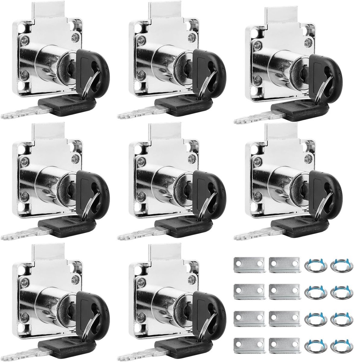 4 sets meubelsloten met sleutel, zinklegering kastslot, kastslot met sleutel, slot met sleutel voor laden en kasten (40 x 40 x 22 mm)