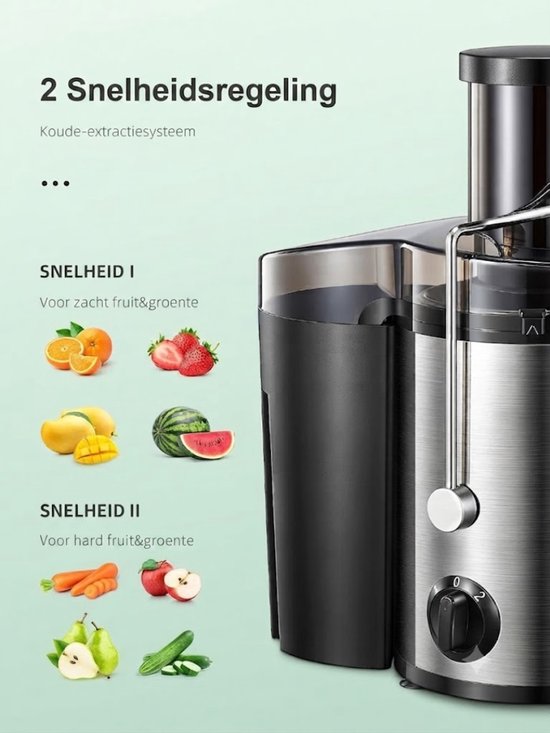 Lìon® Sapcentrifuge - 7.5 cm - Groenten en fruit - Centrifugaal Sapcentrifuge - Zilver - 34cm x 20cm x 31cm van Lion — afbeelding 5