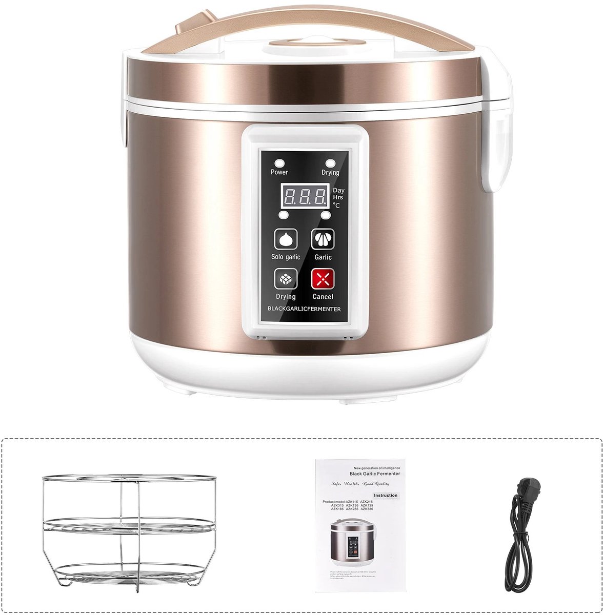 Velori Knoflookfermentator 5L - Zwarte Knoflook Fermentatiemachine - Automatische Gistingsmachine - Fermentatiebox - Yoghurtmaker - Natto Fermentator - 5 Liter