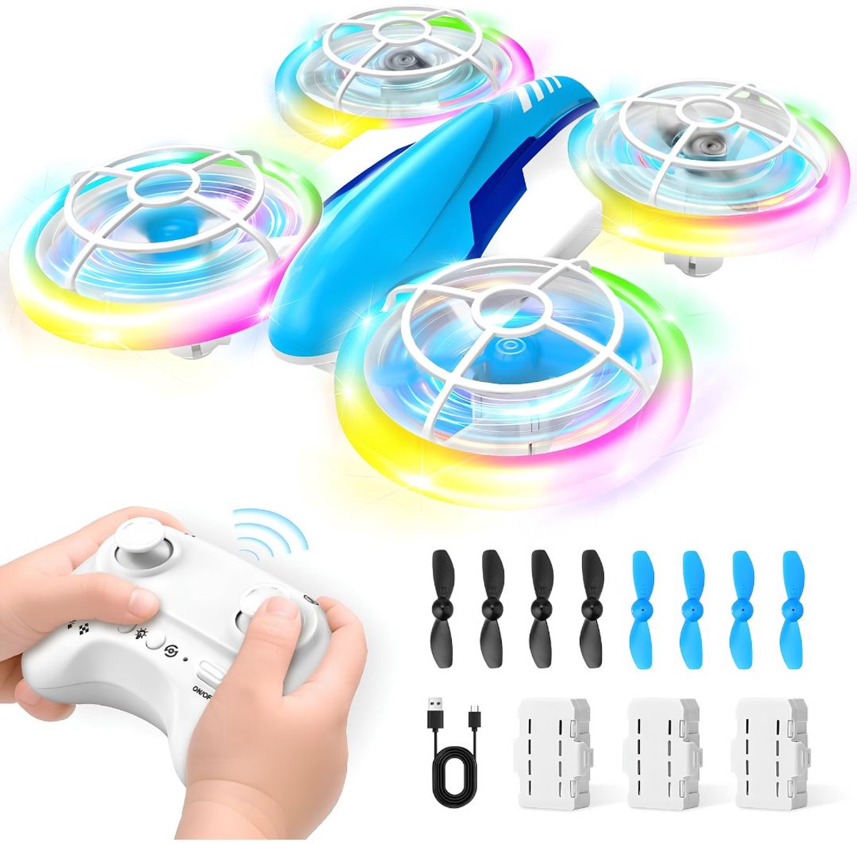 JCP® Drone - Drone met Camera - Drone voor Kinderen - Blauw - 12cm x 12cm x 4cm