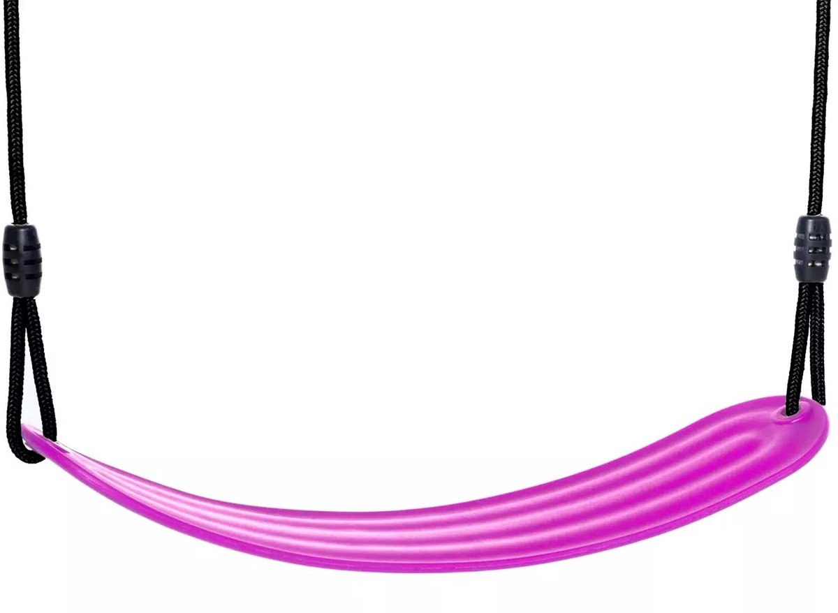 Dice - Soepel Schommelzitje Roze - Zwart Gevlochten Touw
