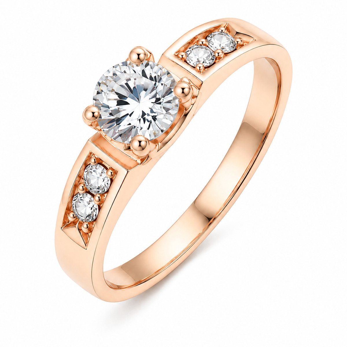 LGT JWLS - Dames ring - Rosé|Wit Metaal - Zirkonia