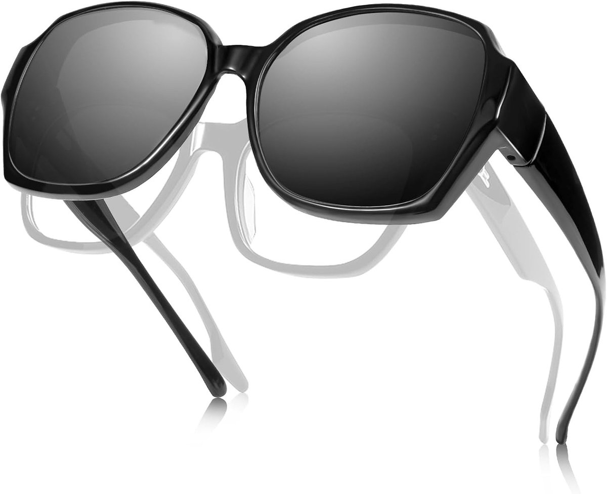 Overzetzonnebril - Donkergrijs - Voor Brillendragers - Gepolariseerd UV400 - Voor Heren en Dames