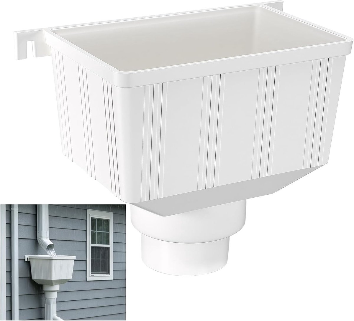 Regenwaterafvoer - Wit - 26.5 x 21 cm - PVC Universele Regenwaterafvoer - Voor Buiten