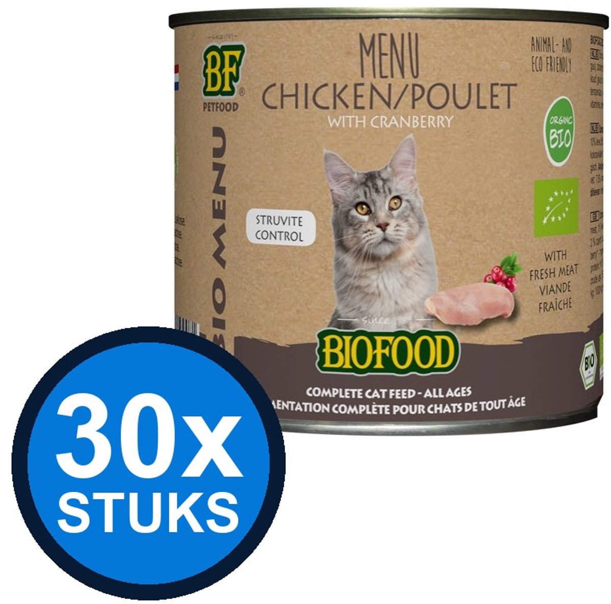 Biofood Biofood - Organic Kip Menu Blik - Kattenvoer Natvoer - 200g