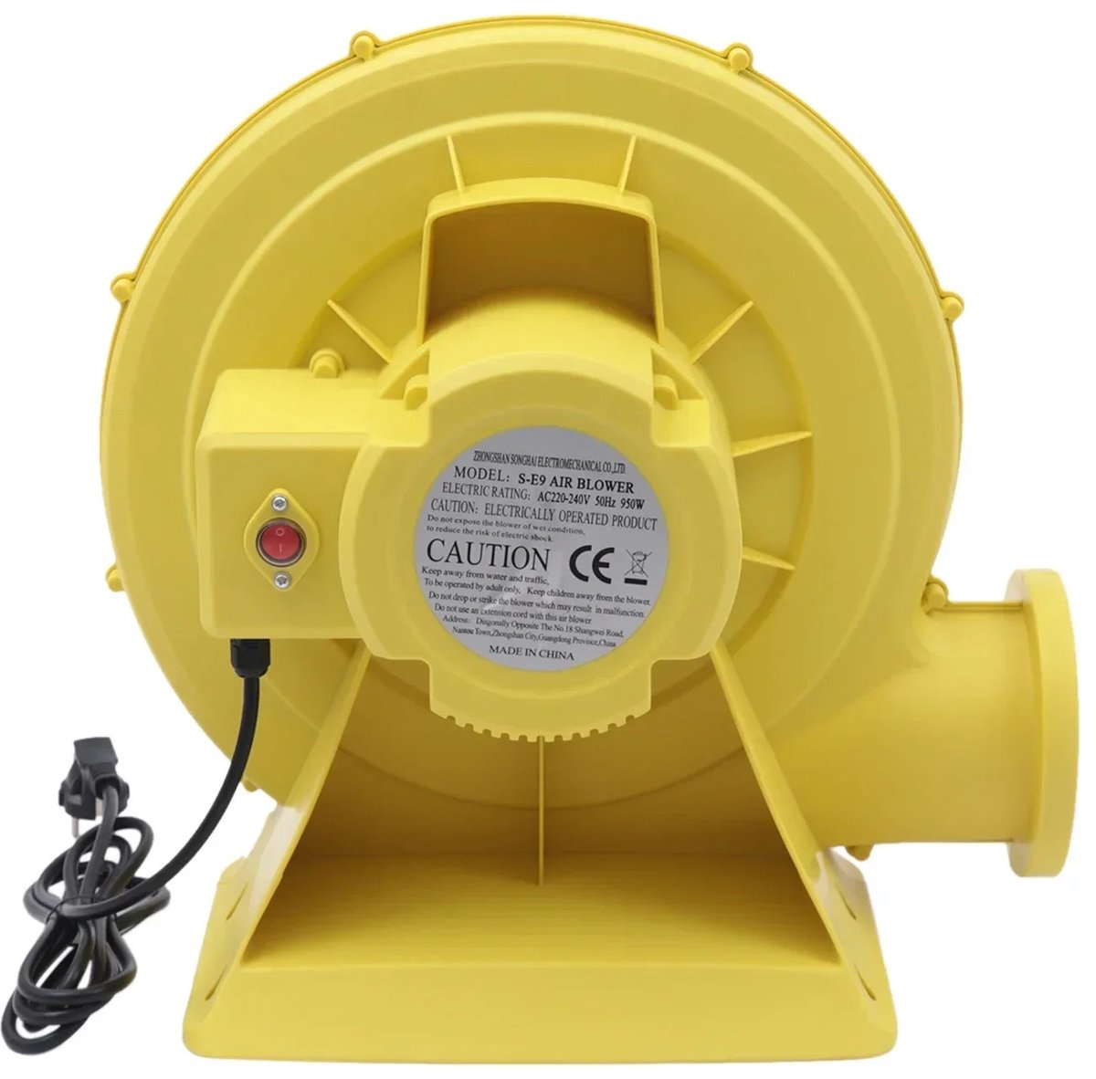 Cellista Springkussenblazer 950W - Opblaasbare Blower - Radiale Ventilator - Luchtpomp voor Springkussen en Waterglijbaan - 680 m³/u - 2200 Pa - 220V
