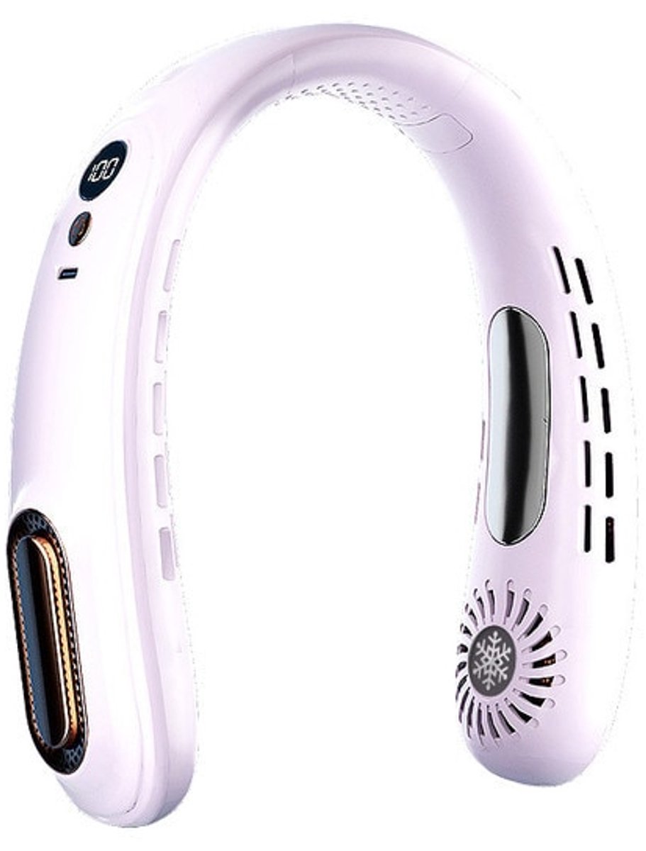 Deze draagbare nekventilator heeft een ergonomisch ontwerp, een instelbare windsnelheid en is ultralicht en comfortabel, waardoor hij ideaal is voor op kantoor, is geschikt voor de zomer en is stil en efficiënt.