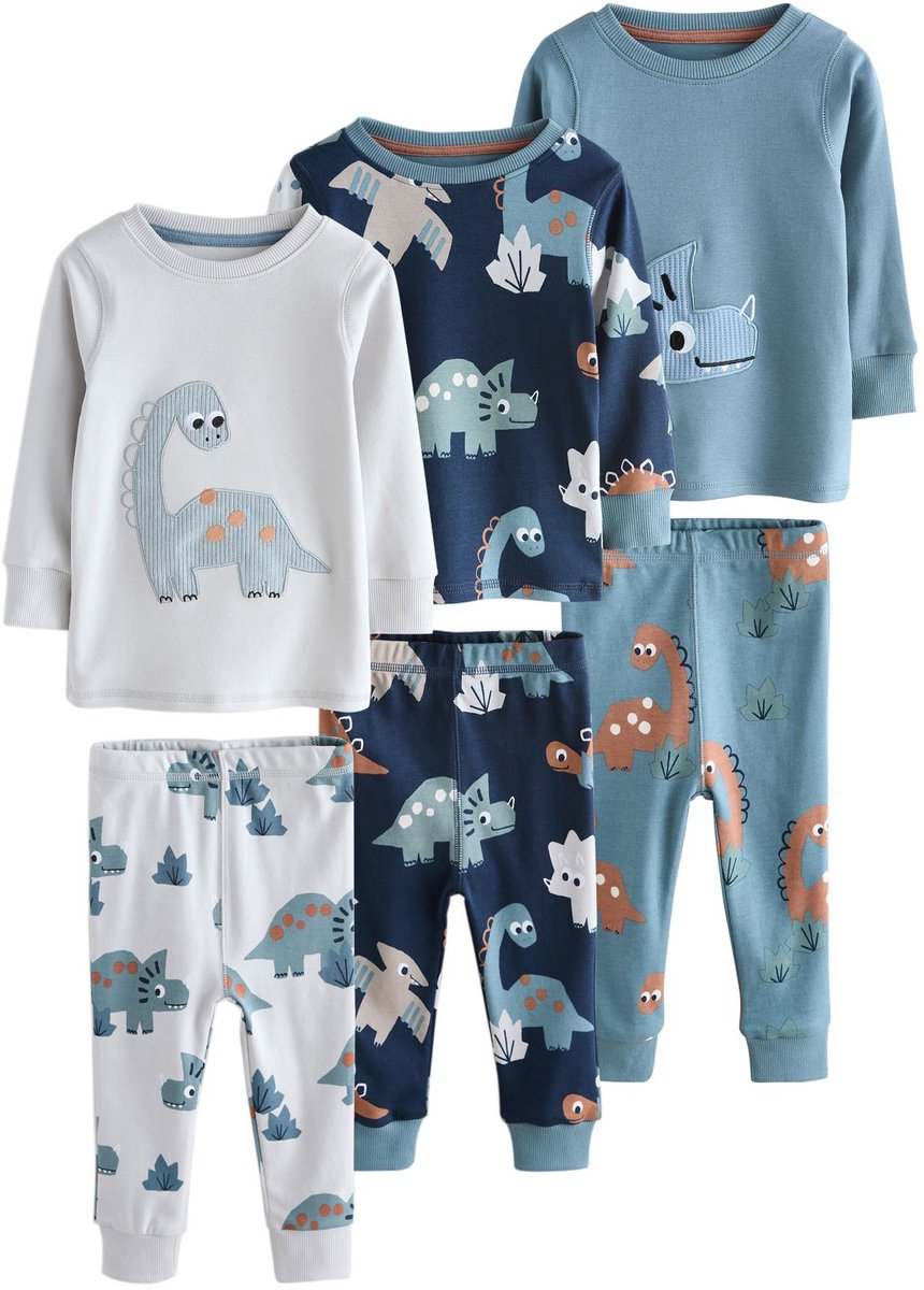 Next - Jongens - Set van 3 behaaglijke pyjama's - Blauw
