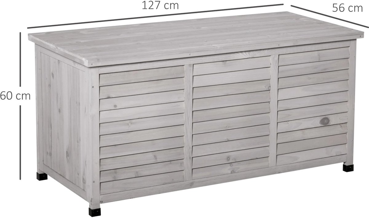 Bruinsma INEX Opbergbox - Opbergbox Met Deksel - Opbergbox Tuin - Kussenbox - Tuinkussenbox - 284L - 127Lx56Bx60H CM - Grijs