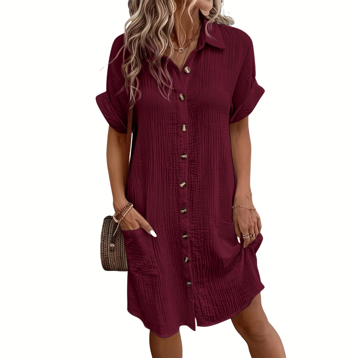 Currero Zomerjurk Dames Zomerjurken Volwassenen Vrouwen Midi Jurk Ibiza Stijl Sundress Dress Kastanjebruin