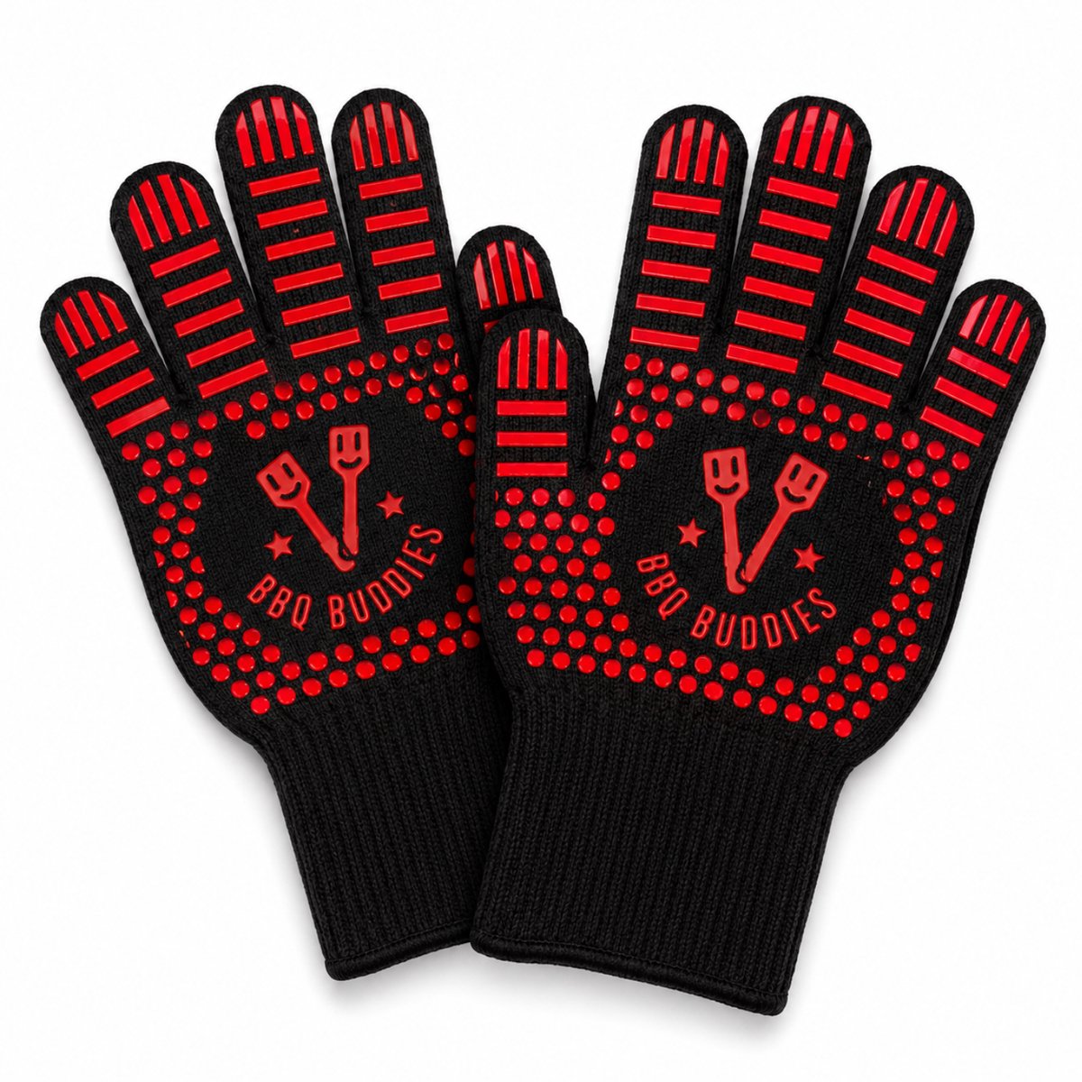 BBQBuddies Barbecue Handschoen - 2 Stuks Rood - Ovenwant - Ovenhandschoen