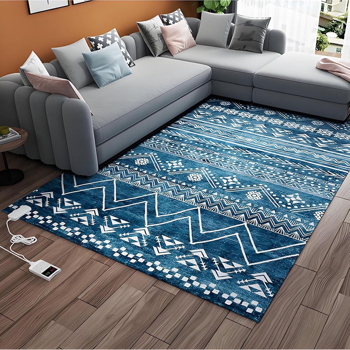 Elektrisch Verwarmd Tapijt - Vloerverwarming Mat - Thuis Opwarmen - Constante Temperatuur - 80 x 120 cm - Grijs