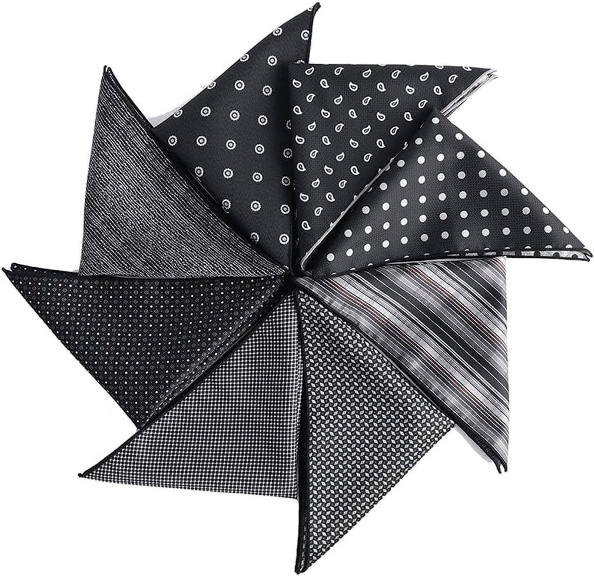 Zakdoeken Heren - Accessoires Pak - Outfit Completeren - Jacquard Patroon - 100g - Zwart