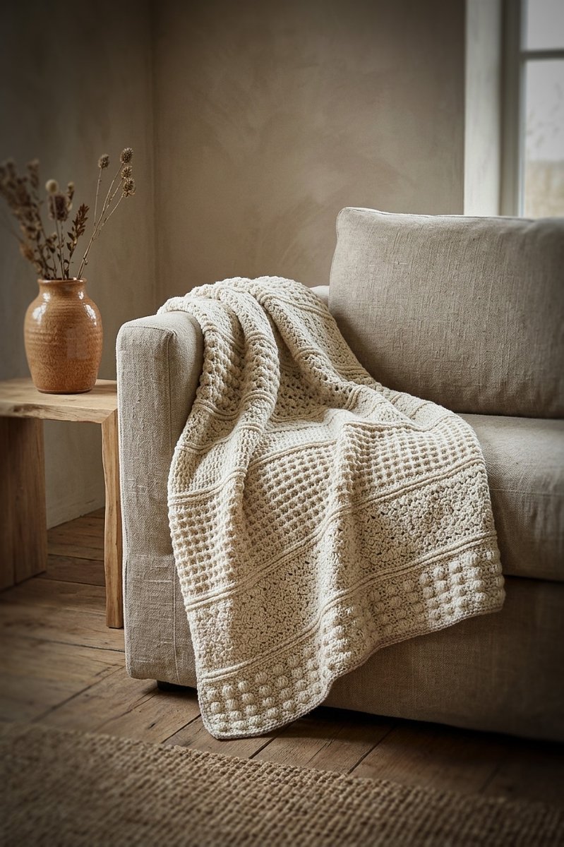 Corneeltje Wol - Haakpakket Plaid Naturel Beauty - Woonplaid - Haken - DIY Haakpakket - DIY
