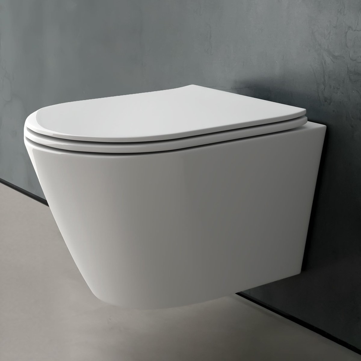 Dailygoods- Wandtoilet zonder spoelrand - Hangtoilet compleet - Toiletpot met softclose - Duroplast wc-bril - Nano-coating - Modern ontwerp