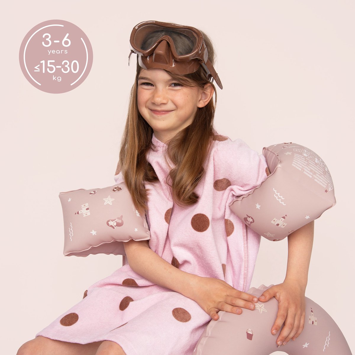 Sipo - Zwemaccessoiresset - Zwembandjes & Zwemband - voor Kinderen 3-6 Jaar - Opblaasbare Zwemvleugels - Zwemring Kind - Zwemhulpmiddel - Geschikt voor 15-30 kg - Zwemaccessoires voor Peuters - PVC - Roze – foto 2