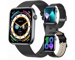 Synyq Health Pro Smartwatch Dames en Heren - Horloge met Belfunctie, Hartslag- & Slaapmonitor - Ultradun 1,85" AMOLED - Incl. 3 Bandjes - Android & iOS