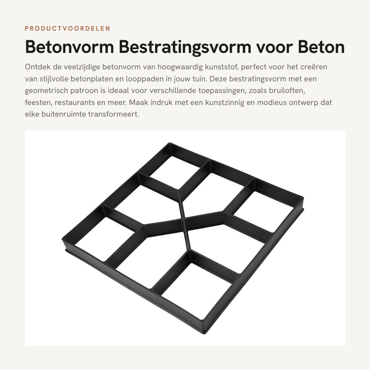 Dailygoods- Betonvorm Hoogwaardig Kunststof - Bestratingsvorm - Gietvorm - Betonplaat - Lo