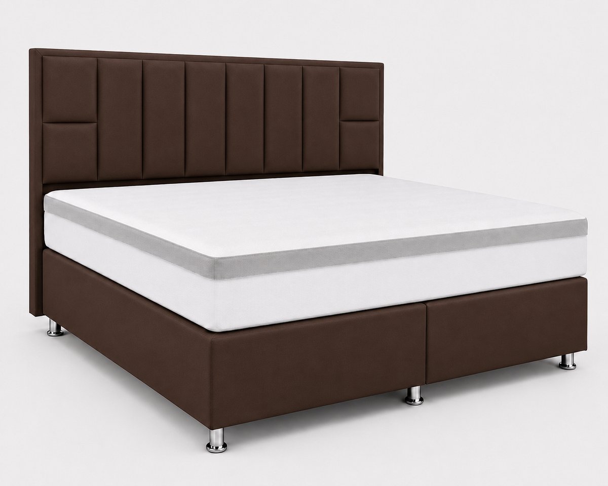 Opberg Boxspring Bellagio - 160x200 Compleet - Bruin - Luxe Living Home