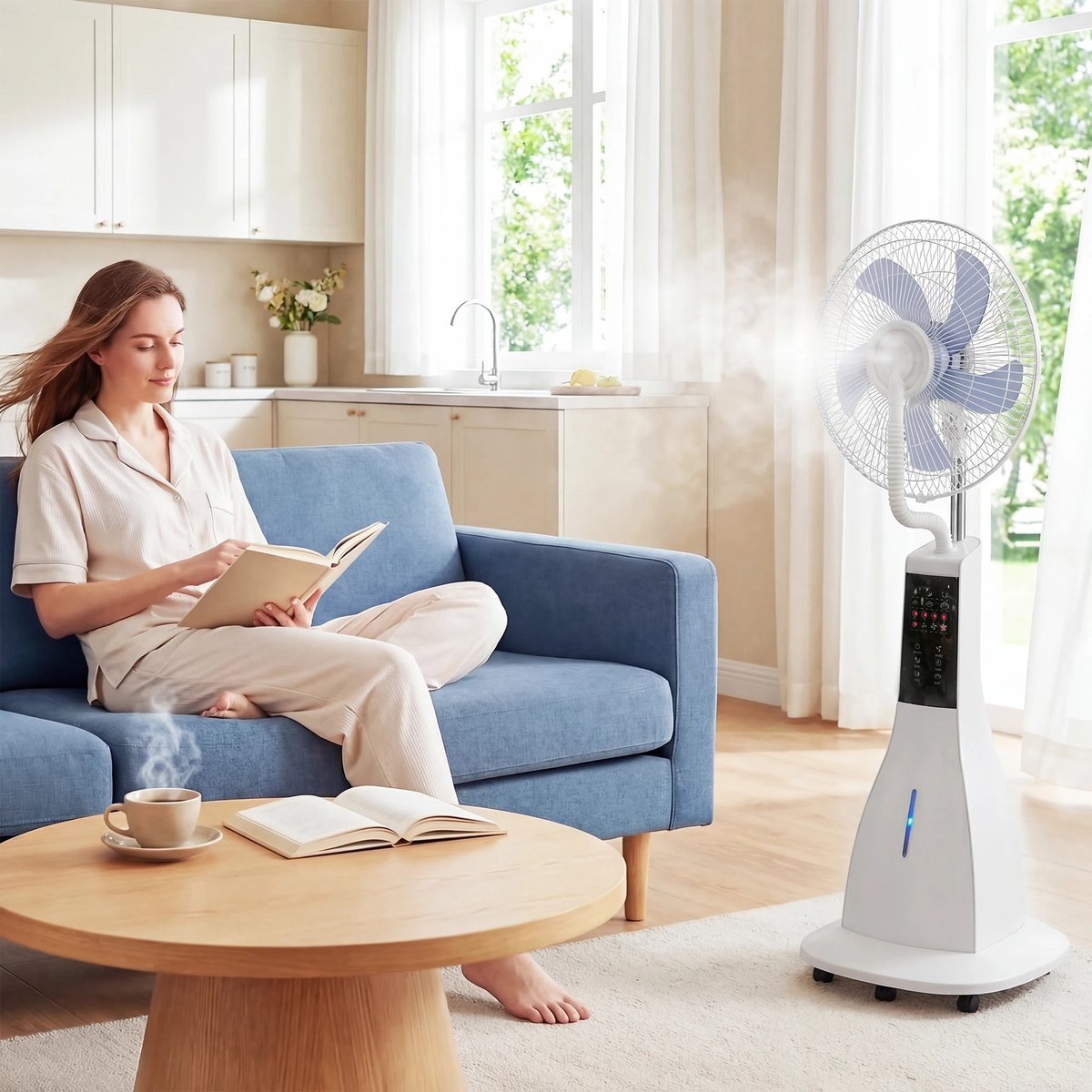 Wentinkmo homcom vernevelingsventilator - 90W ventilator met water - Voor thuis en kantoor