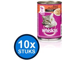 10x Whiskas - Blik Rund - Kattenvoer Natvoer - 400g